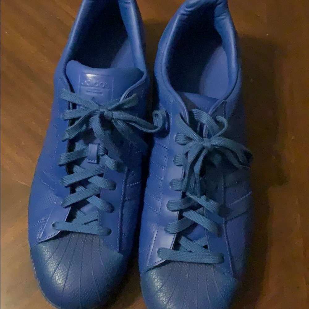 All blue Adidas superstar Shell Toes sz 13
